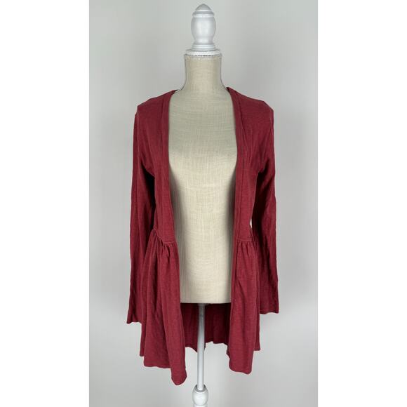 TLA Anthropologie Pink Red Open Front Cardigan Womens Small Long Sleeve - Picture 1 of 8
